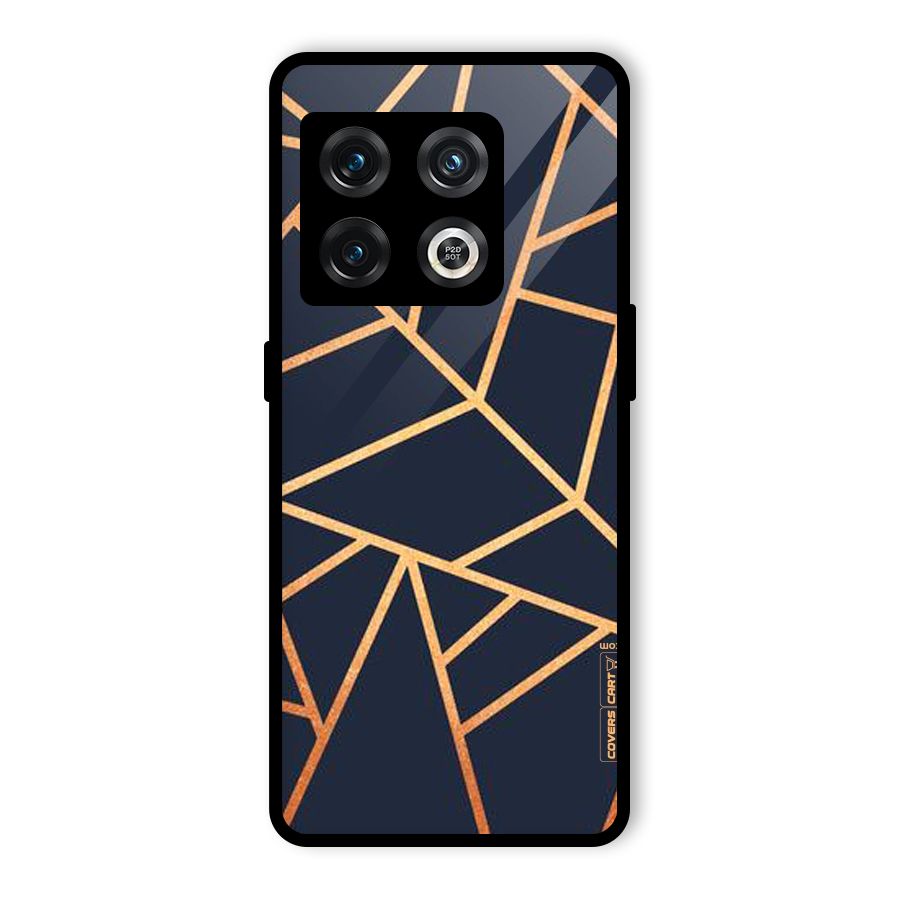 Golden Pattern Glass Back Case for OnePlus 10 Pro 5G