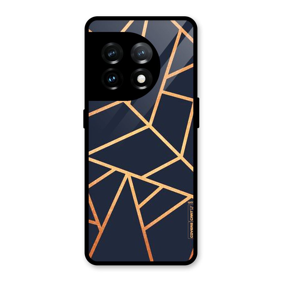Golden Pattern Glass Back Case for OnePlus 11