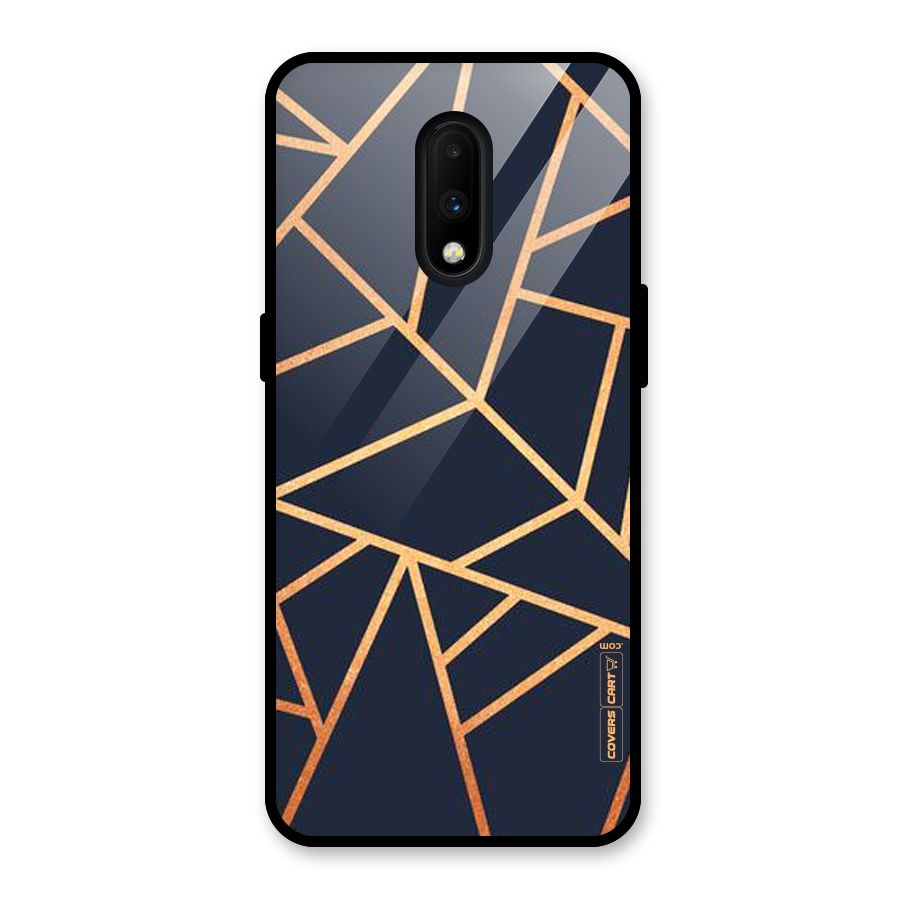 Golden Pattern Glass Back Case for OnePlus 7
