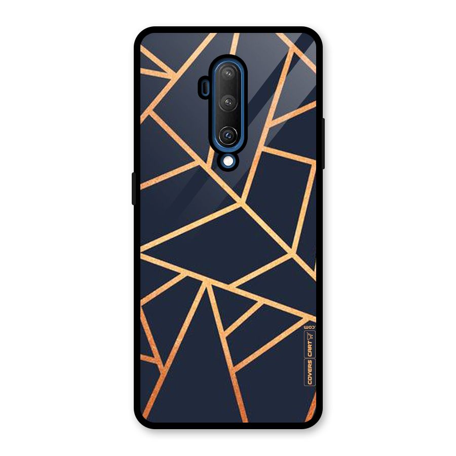 Golden Pattern Glass Back Case for OnePlus 7T Pro
