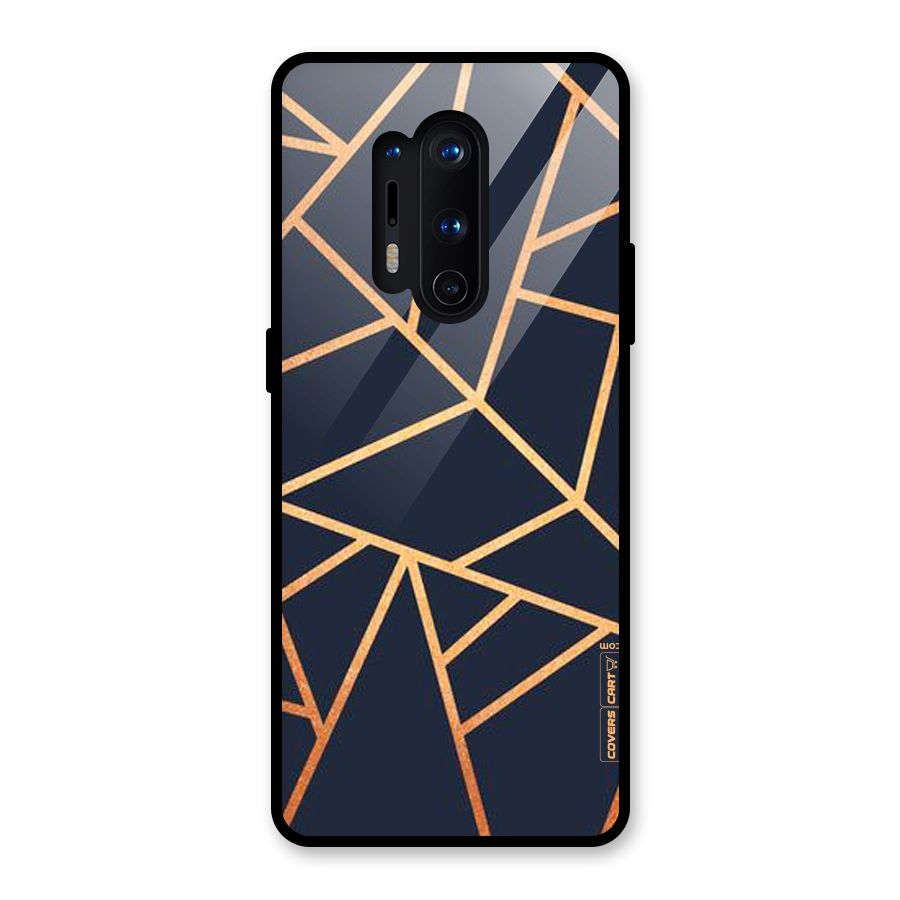 Golden Pattern Glass Back Case for OnePlus 8 Pro