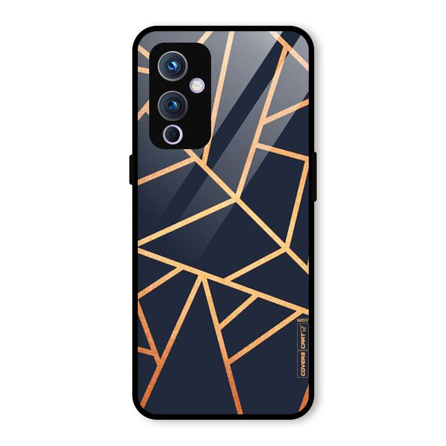 Golden Pattern Glass Back Case for OnePlus 9