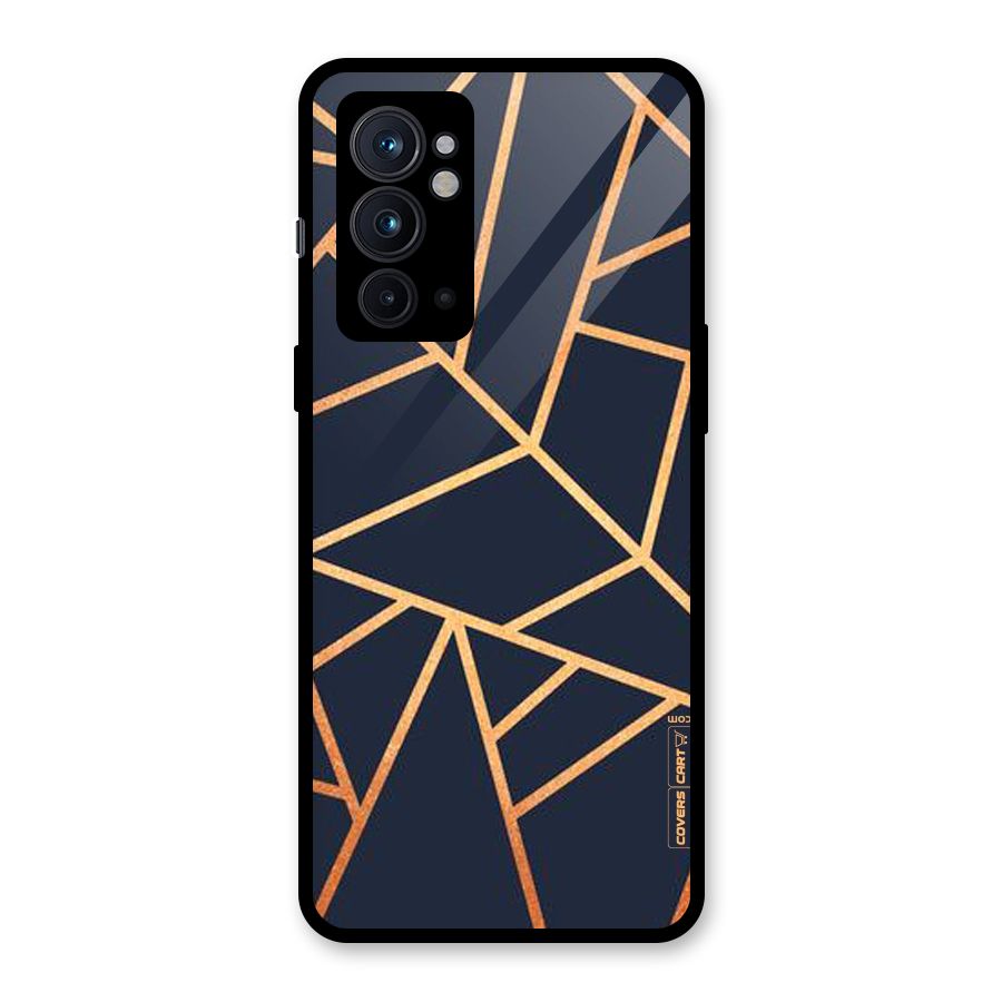Golden Pattern Glass Back Case for OnePlus 9RT 5G