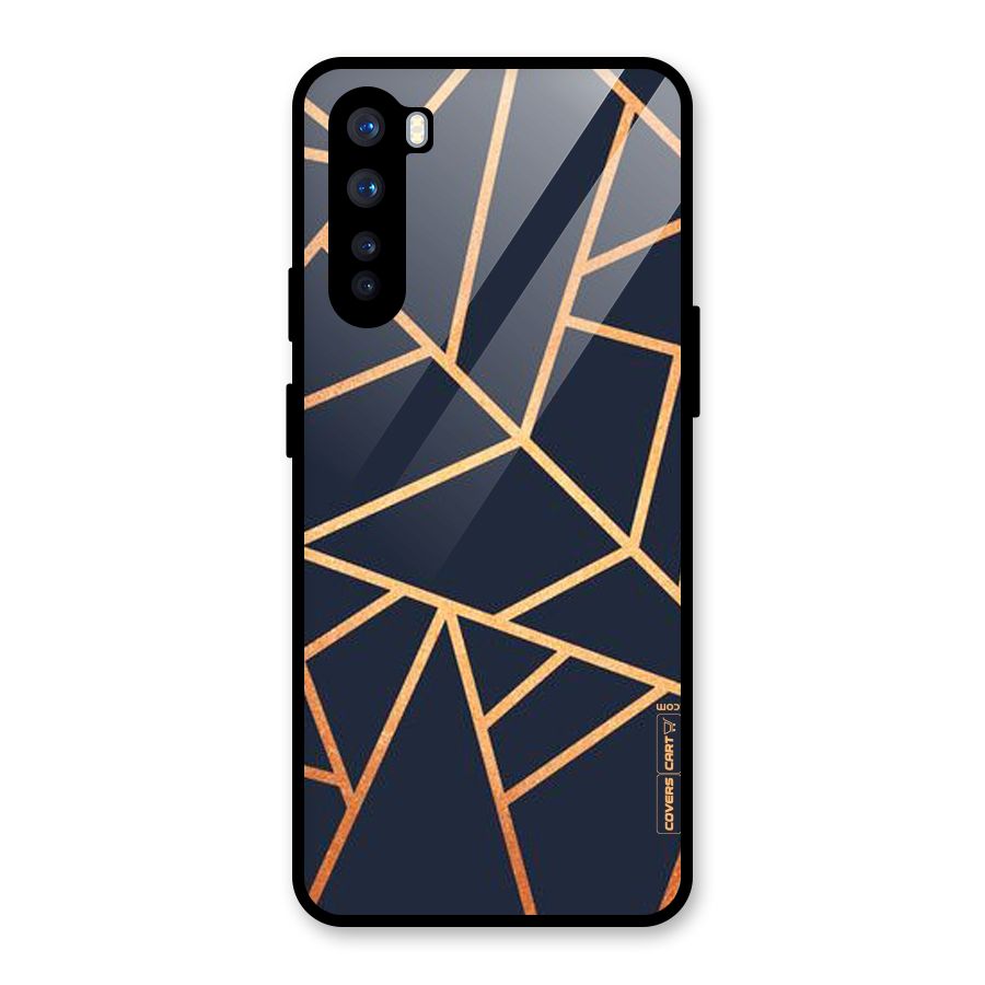 Golden Pattern Glass Back Case for OnePlus Nord