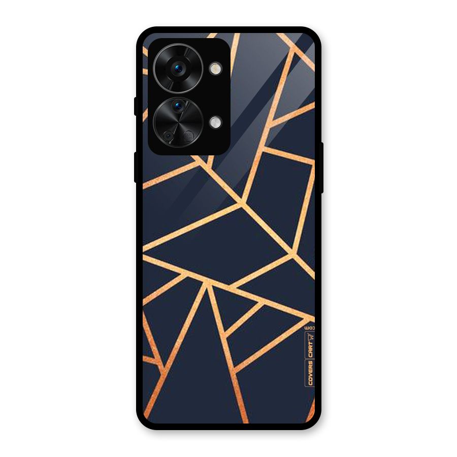 Golden Pattern Glass Back Case for OnePlus Nord 2T