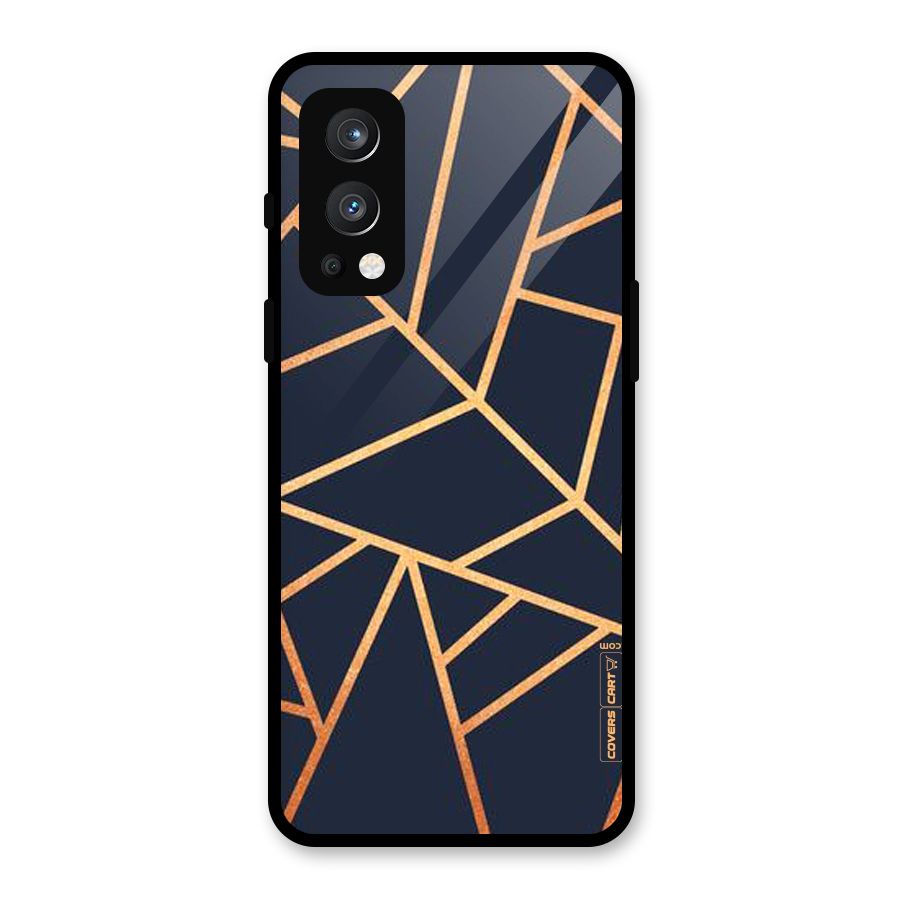 Golden Pattern Glass Back Case for OnePlus Nord 2 5G