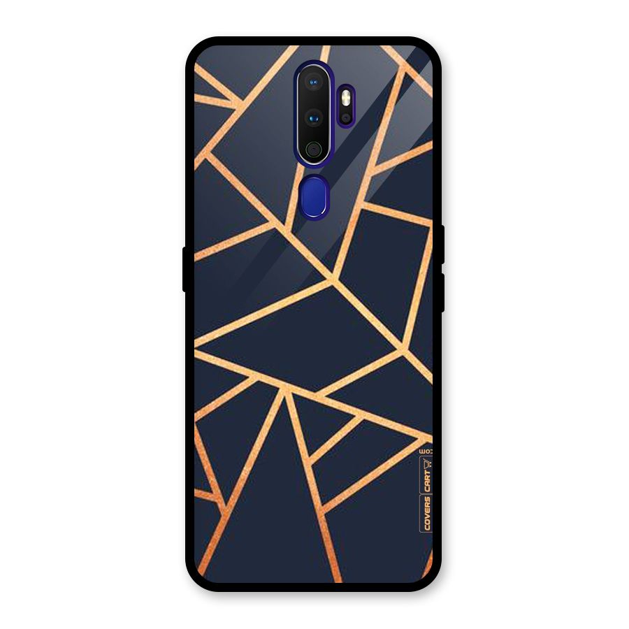 Golden Pattern Glass Back Case for Oppo A9 (2020)