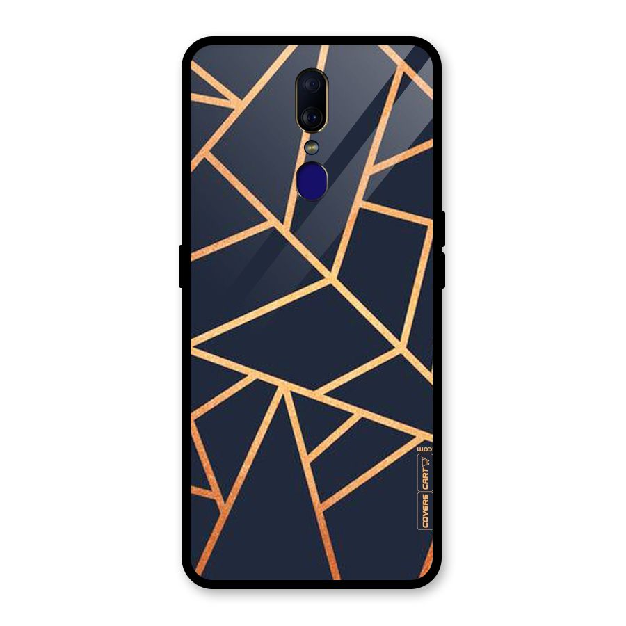 Golden Pattern Glass Back Case for Oppo F11