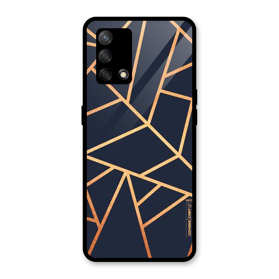 Golden Pattern Glass Back Case for Oppo F19