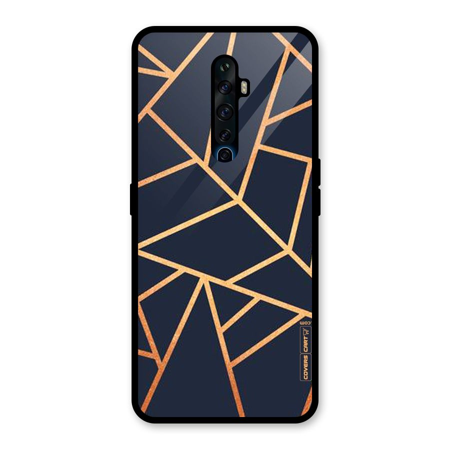 Golden Pattern Glass Back Case for Oppo Reno2 Z