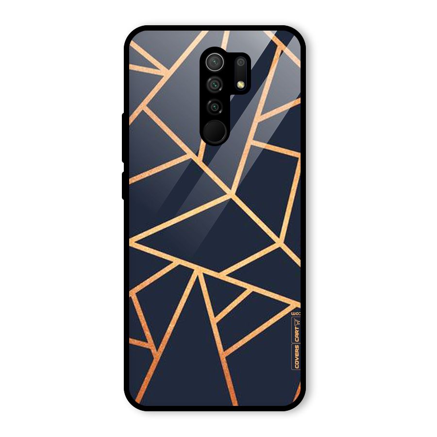 Golden Pattern Glass Back Case for Poco M2