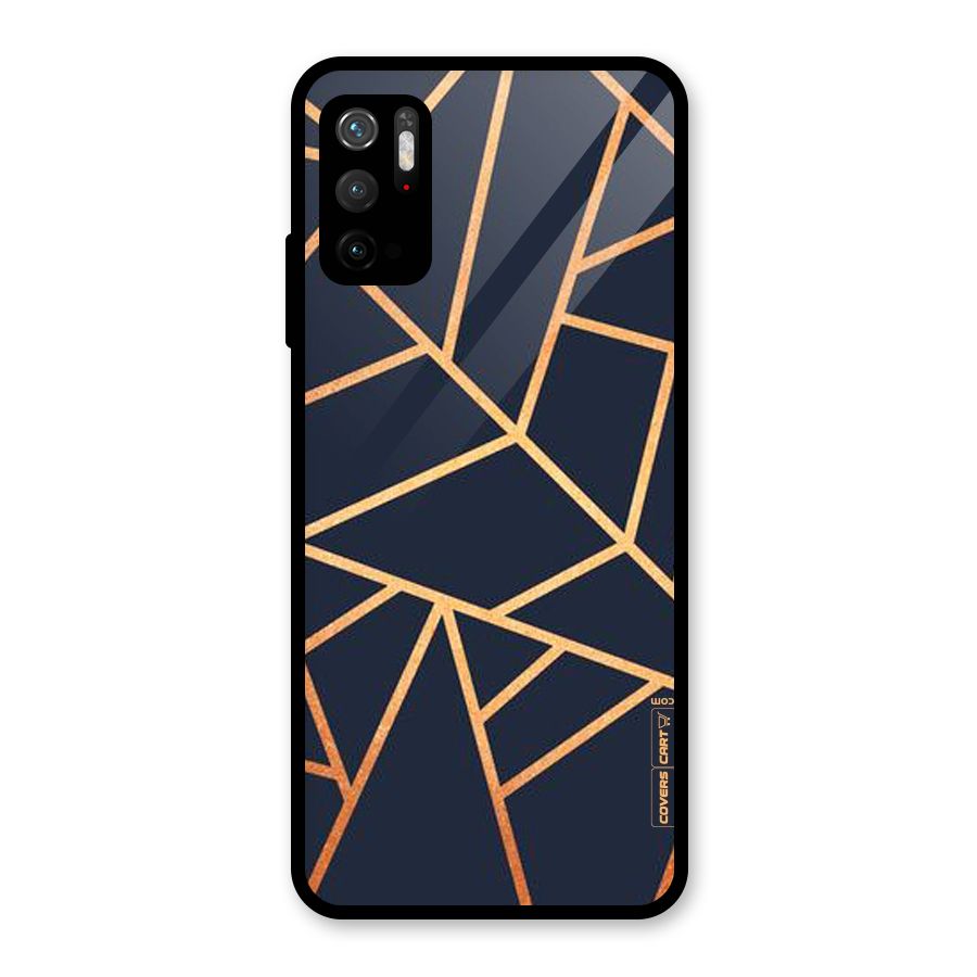 Golden Pattern Glass Back Case for Poco M3 Pro 5G