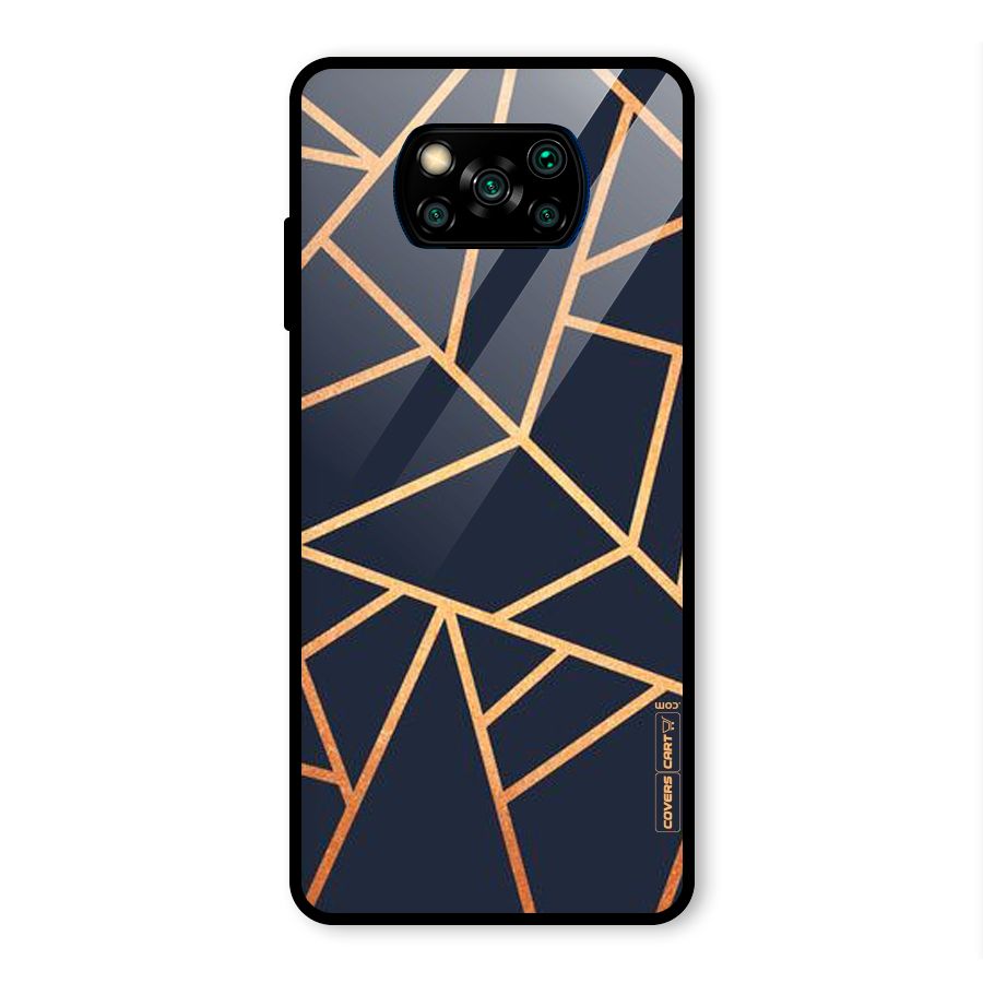 Golden Pattern Glass Back Case for Poco X3 Pro