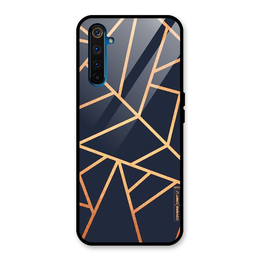 Golden Pattern Glass Back Case for Realme 6 Pro