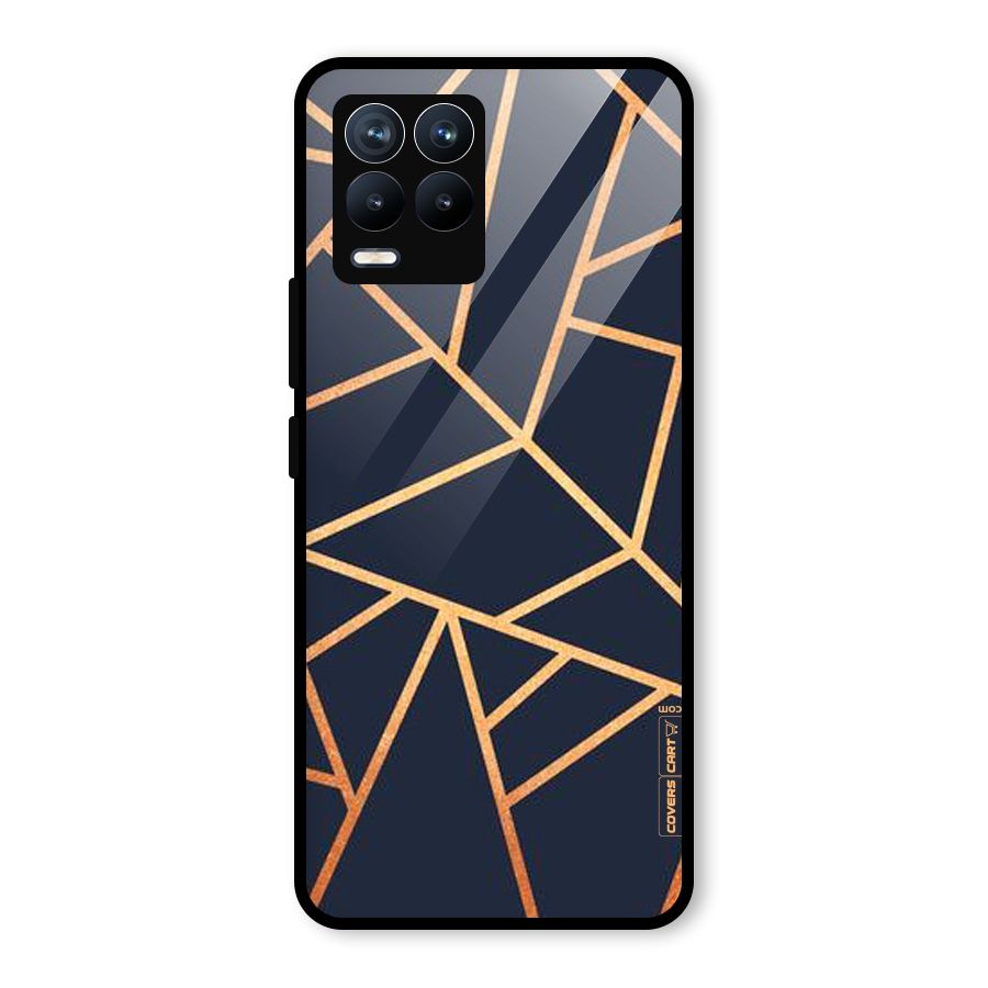 Golden Pattern Glass Back Case for Realme 8