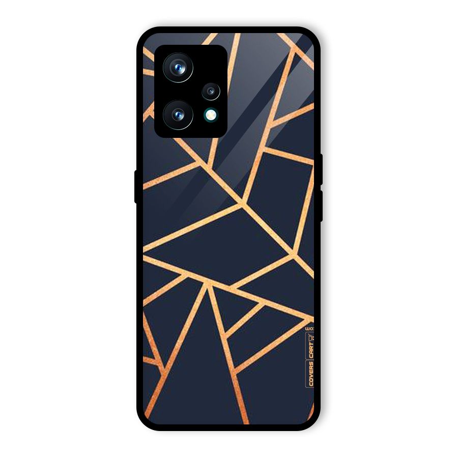 Golden Pattern Glass Back Case for Realme 9 Pro Plus 5G