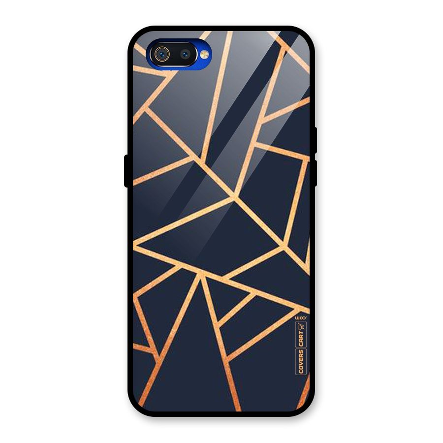 Golden Pattern Glass Back Case for Realme C2