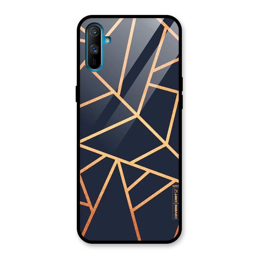 Golden Pattern Glass Back Case for Realme C3