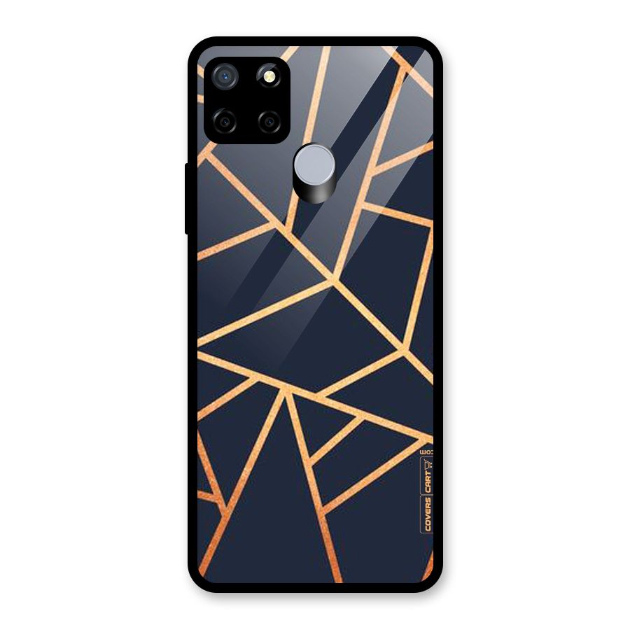 Golden Pattern Glass Back Case for Realme Narzo 30A