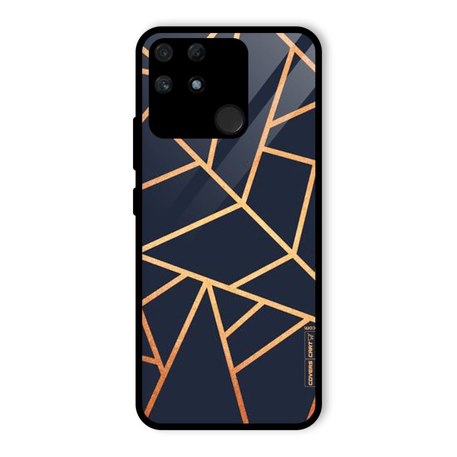 Golden Pattern Glass Back Case for Realme Narzo 50A