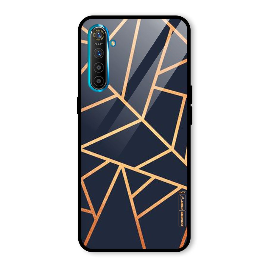 Golden Pattern Glass Back Case for Realme X2