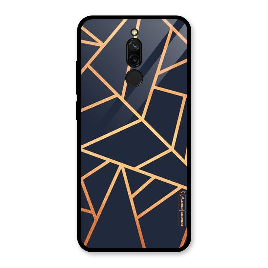 Golden Pattern Glass Back Case for Redmi 8