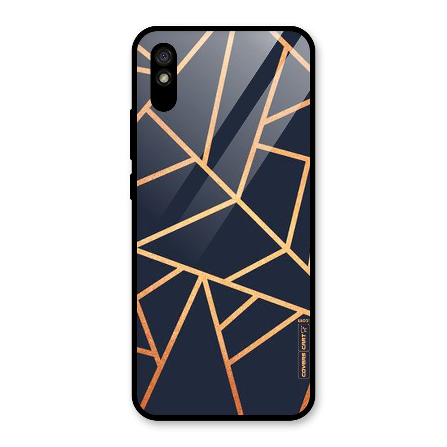 Golden Pattern Glass Back Case for Redmi 9A