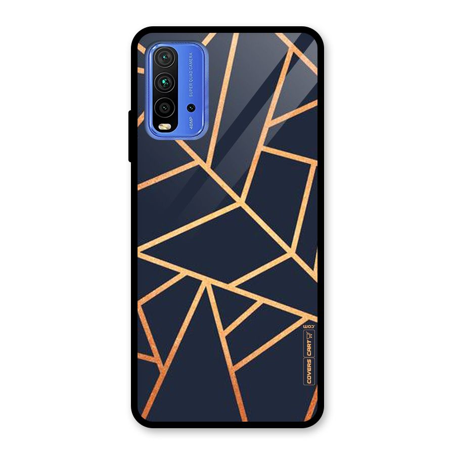 Golden Pattern Glass Back Case for Redmi 9 Power