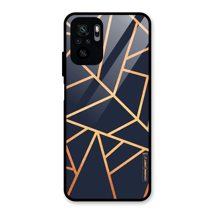 Golden Pattern Glass Back Case for Redmi Note 10S