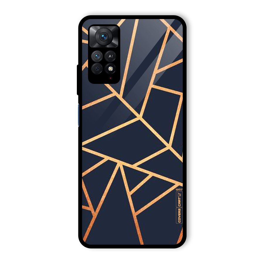 Golden Pattern Glass Back Case for Redmi Note 11 Pro