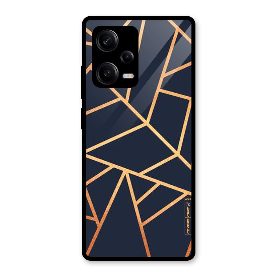 Golden Pattern Glass Back Case for Redmi Note 12 Pro