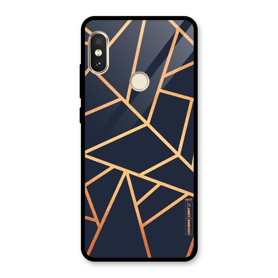 Golden Pattern Glass Back Case for Redmi Note 5 Pro