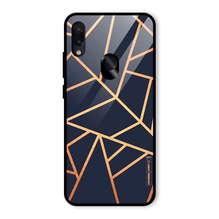 Golden Pattern Glass Back Case for Redmi Note 7 Pro