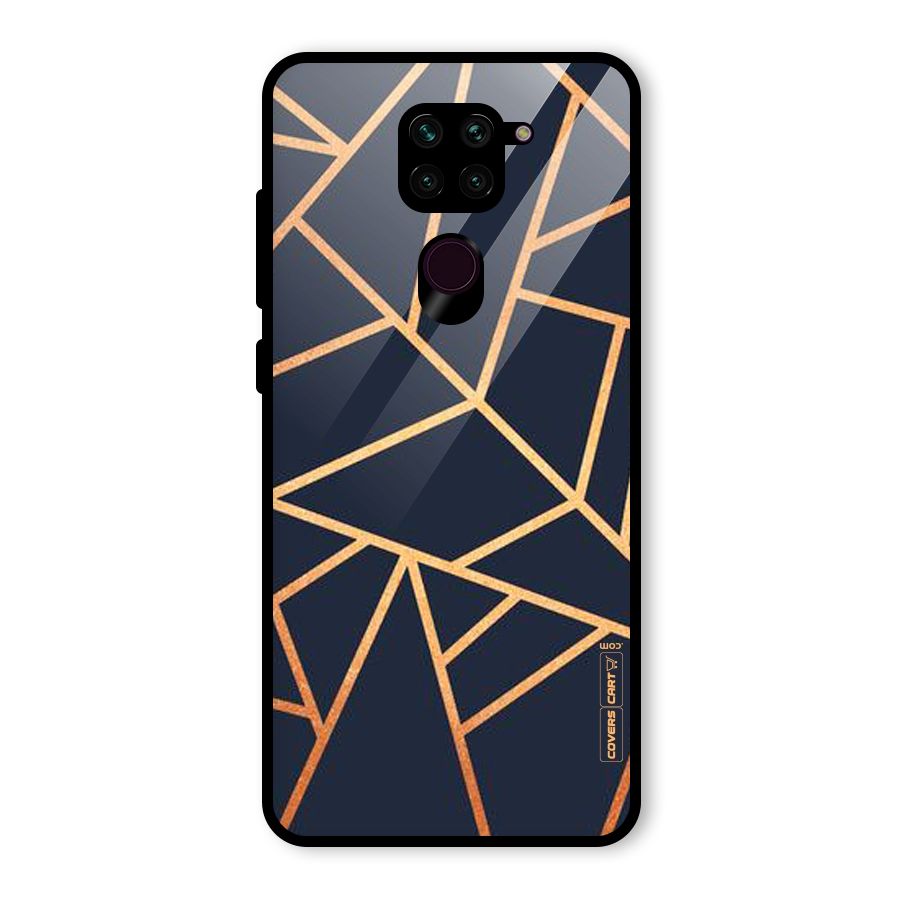 Golden Pattern Glass Back Case for Redmi Note 9