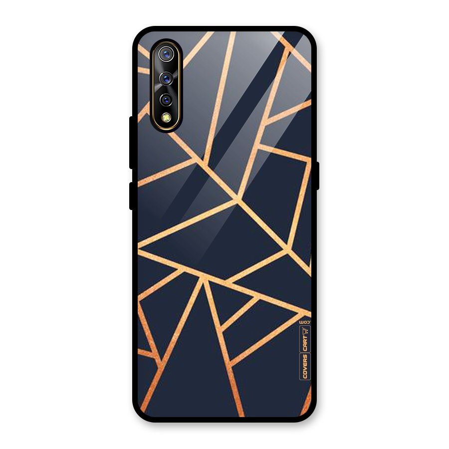 Golden Pattern Glass Back Case for Vivo S1