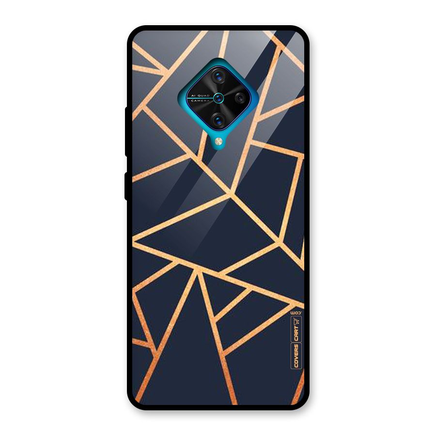 Golden Pattern Glass Back Case for Vivo S1 Pro