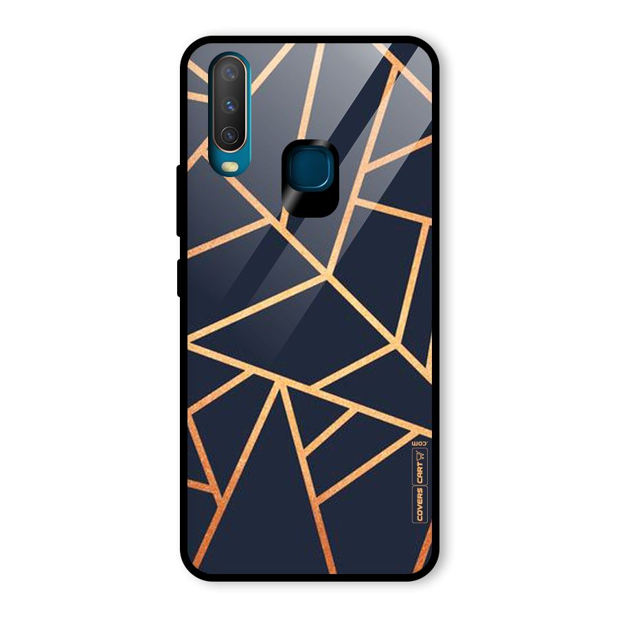 Golden Pattern Glass Back Case for Vivo U10