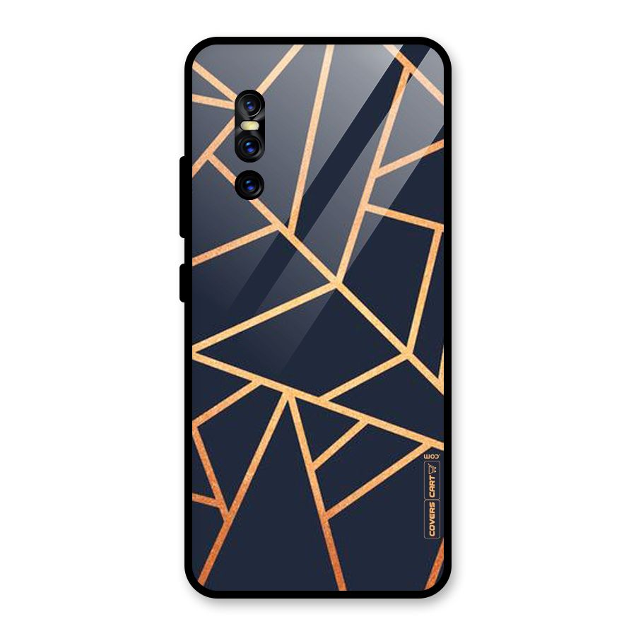Golden Pattern Glass Back Case for Vivo V15 Pro