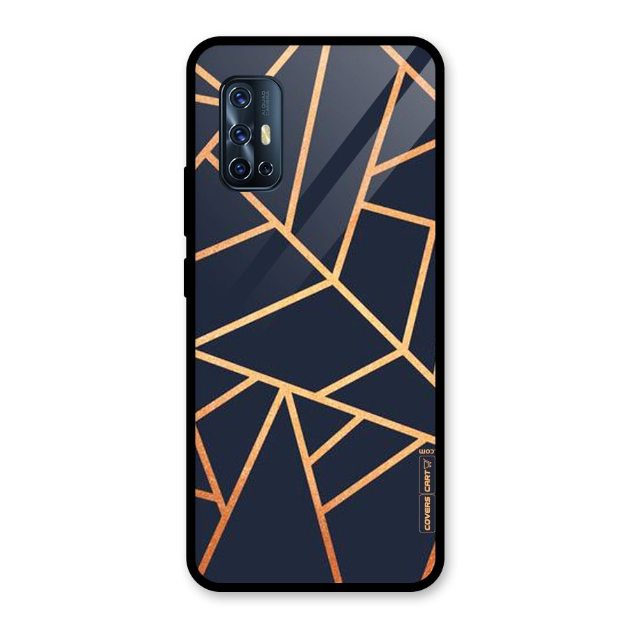 Golden Pattern Glass Back Case for Vivo V17