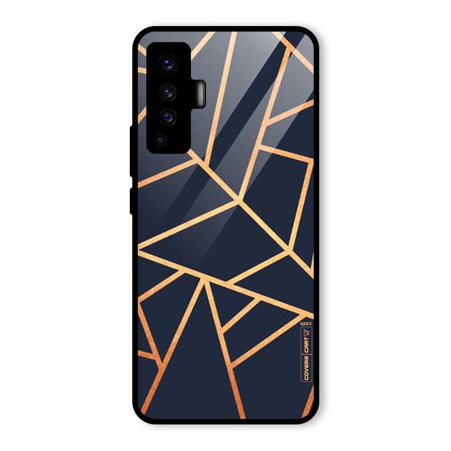 Golden Pattern Glass Back Case for Vivo X50