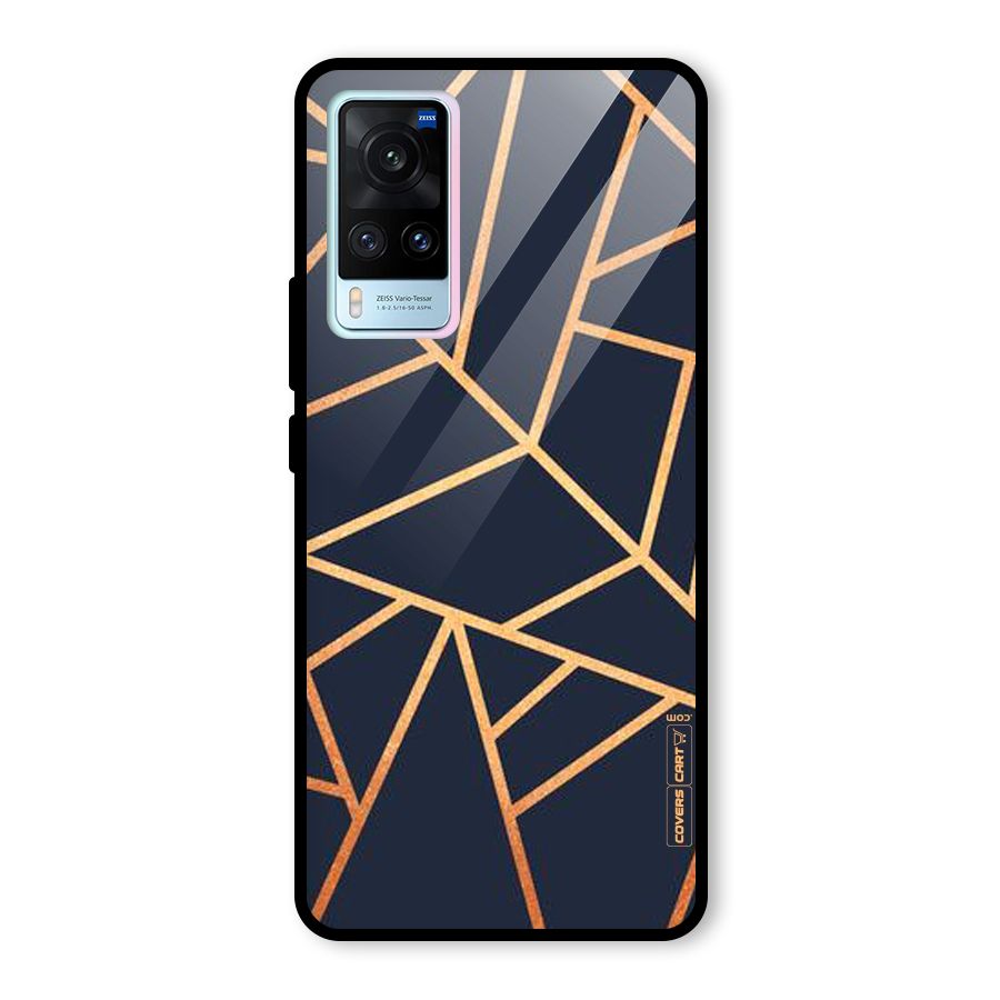 Golden Pattern Glass Back Case for Vivo X60