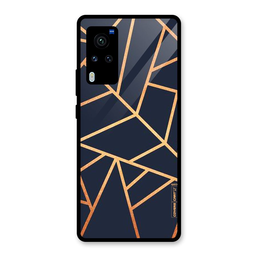 Golden Pattern Glass Back Case for Vivo X60 Pro