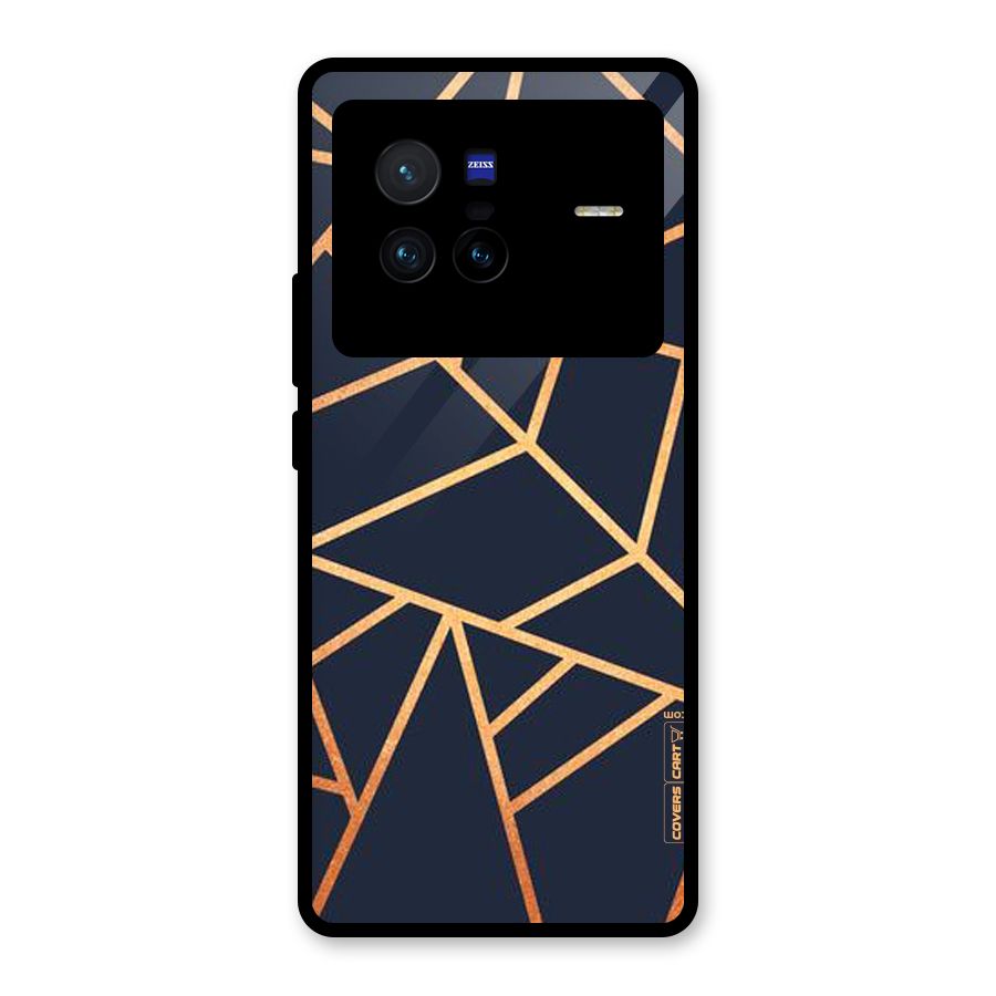 Golden Pattern Glass Back Case for Vivo X80