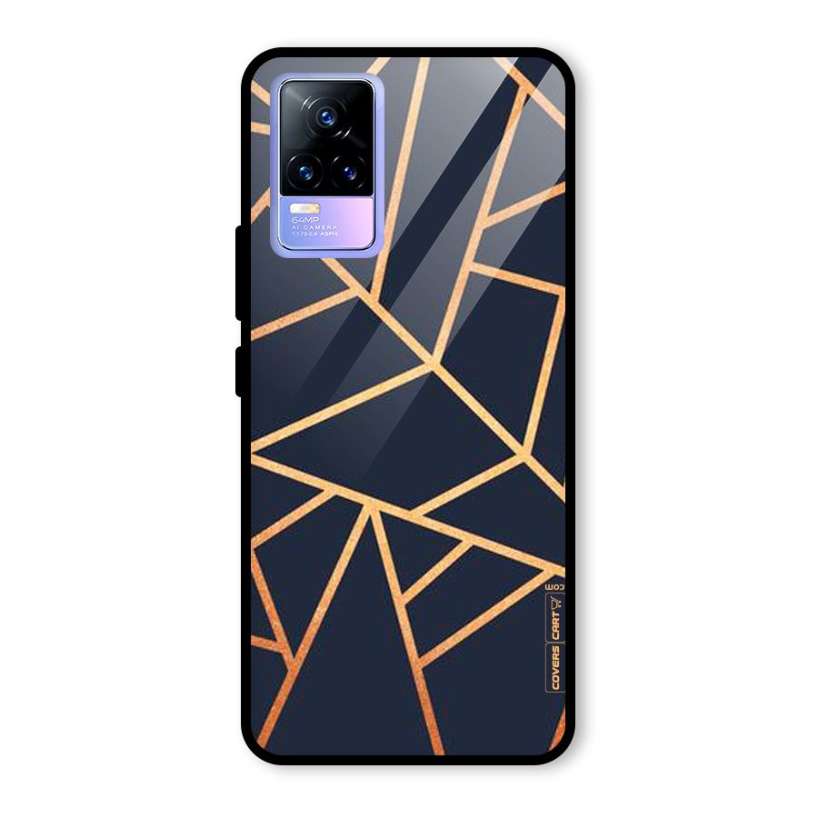 Golden Pattern Glass Back Case for Vivo Y73