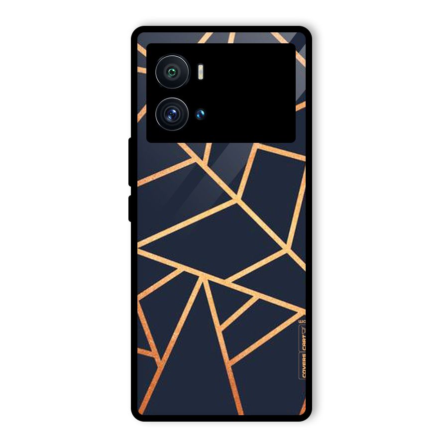 Golden Pattern Glass Back Case for Vivo iQOO 9 Pro