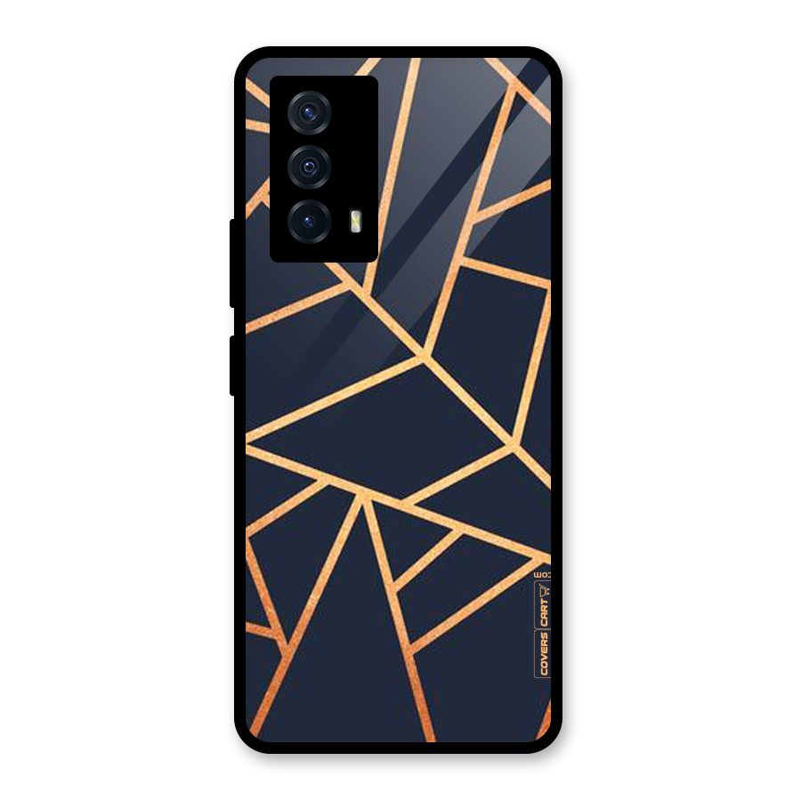 Golden Pattern Glass Back Case for Vivo iQOO Z5