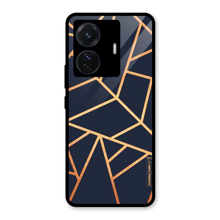 Golden Pattern Glass Back Case for Vivo iQOO Z6 Pro