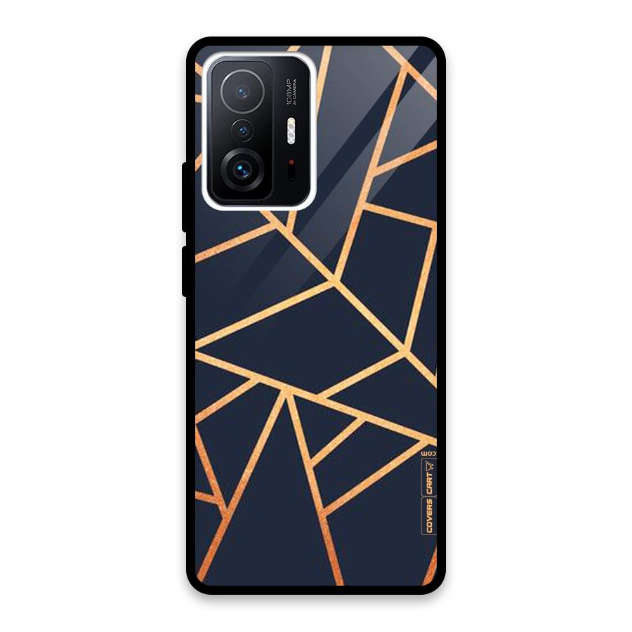 Golden Pattern Glass Back Case for Xiaomi 11T Pro