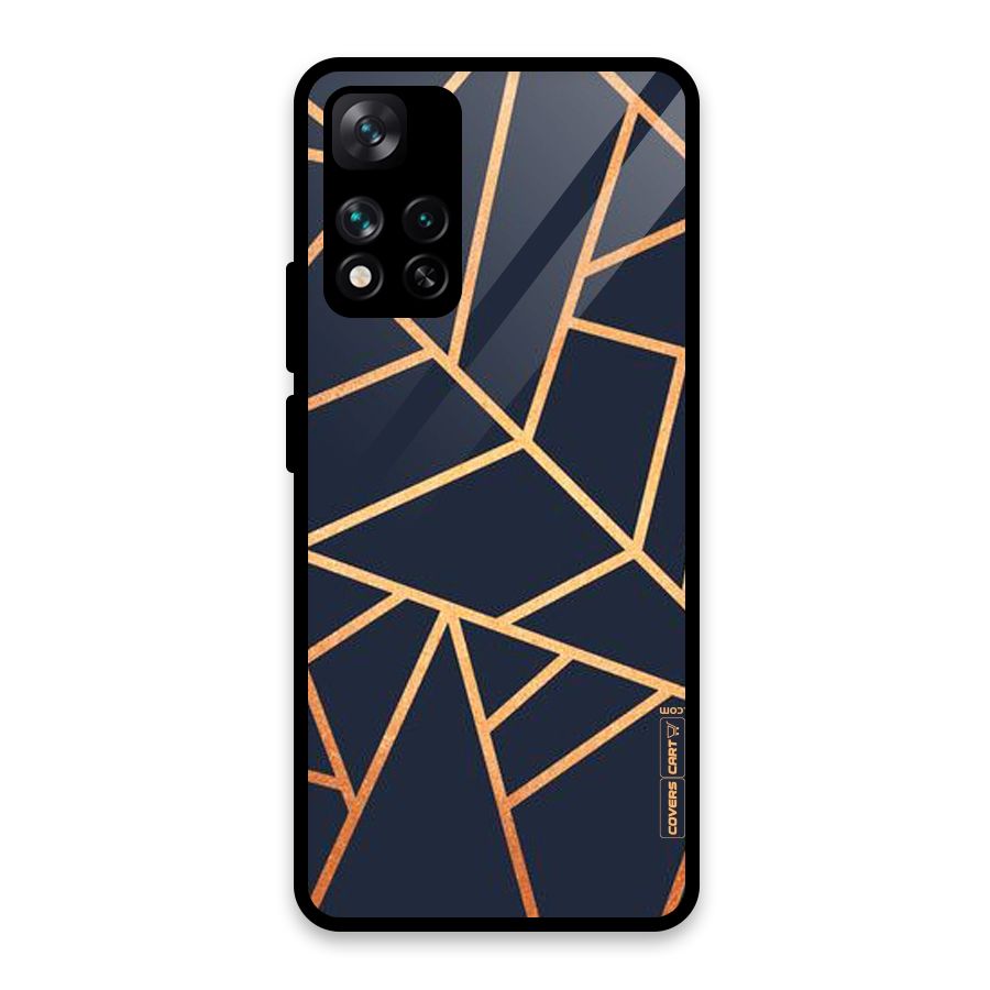 Golden Pattern Glass Back Case for Xiaomi 11i HyperCharge 5G
