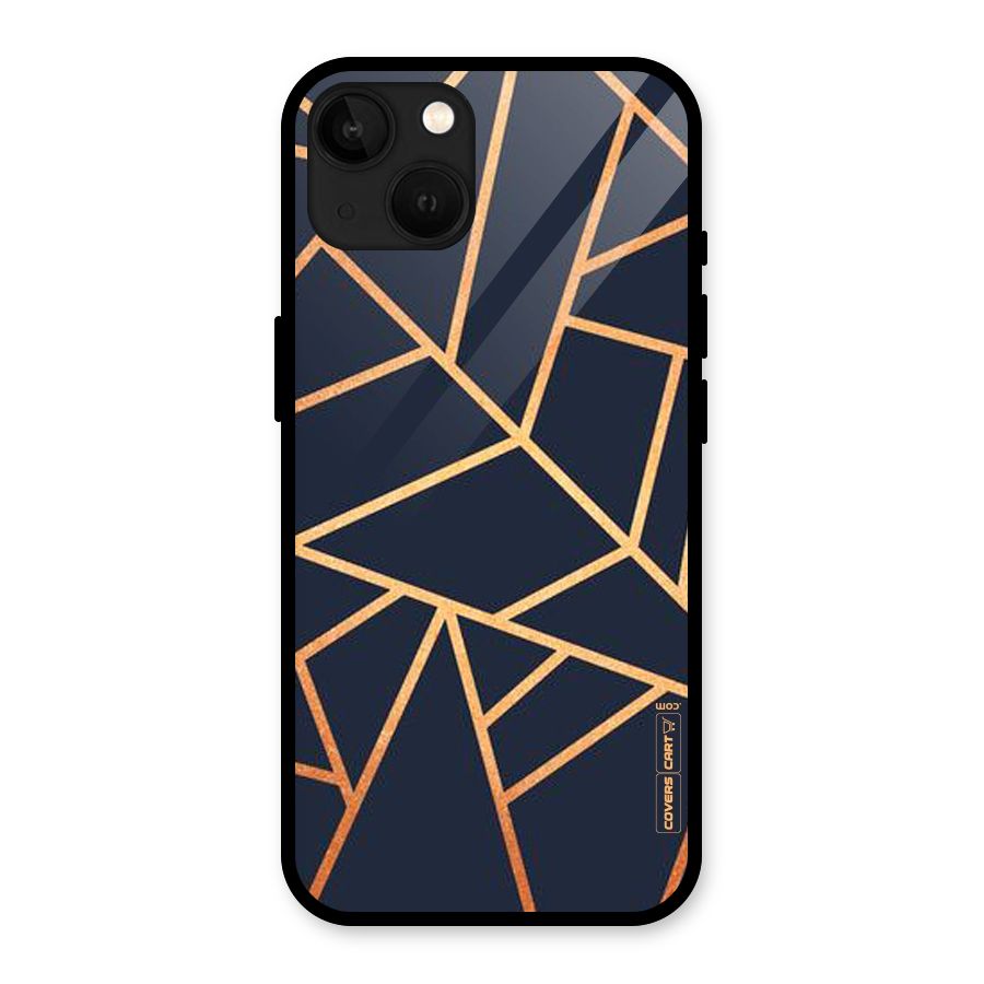 Golden Pattern Glass Back Case for iPhone 13